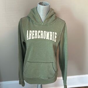✨ Vintage Abercrombie ✨ sage green hoodie with front & back lettering